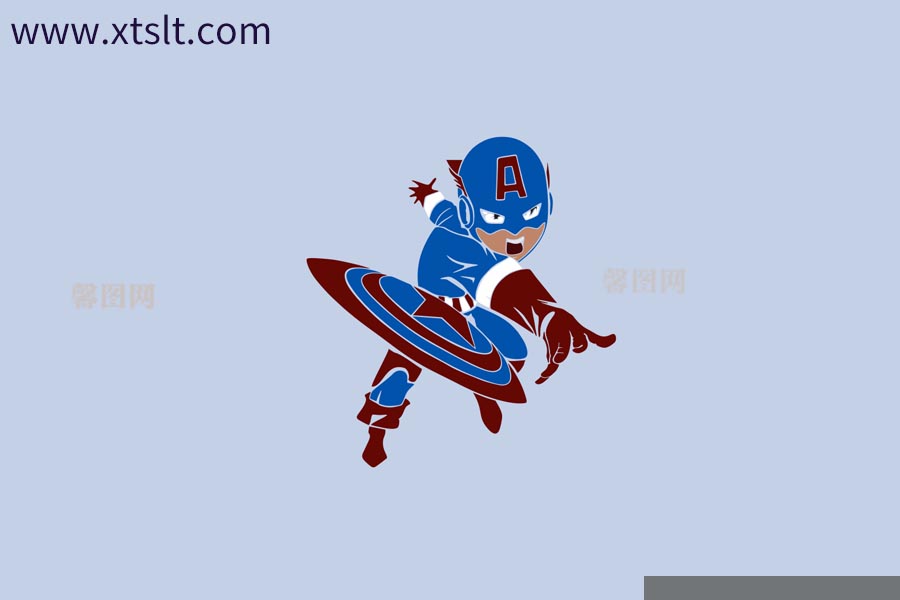 美国队长卡通动漫矢量图