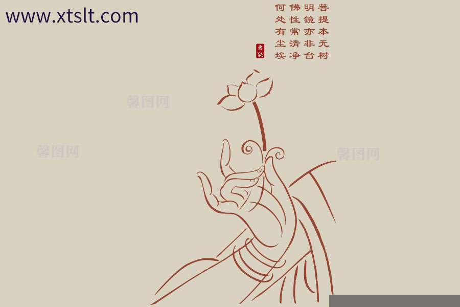 莲花佛手矢量图